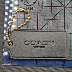 Coach Black Leather Hang Tag